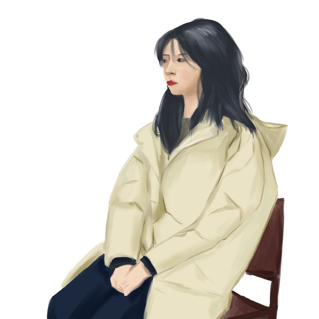 坐在椅子上的女生