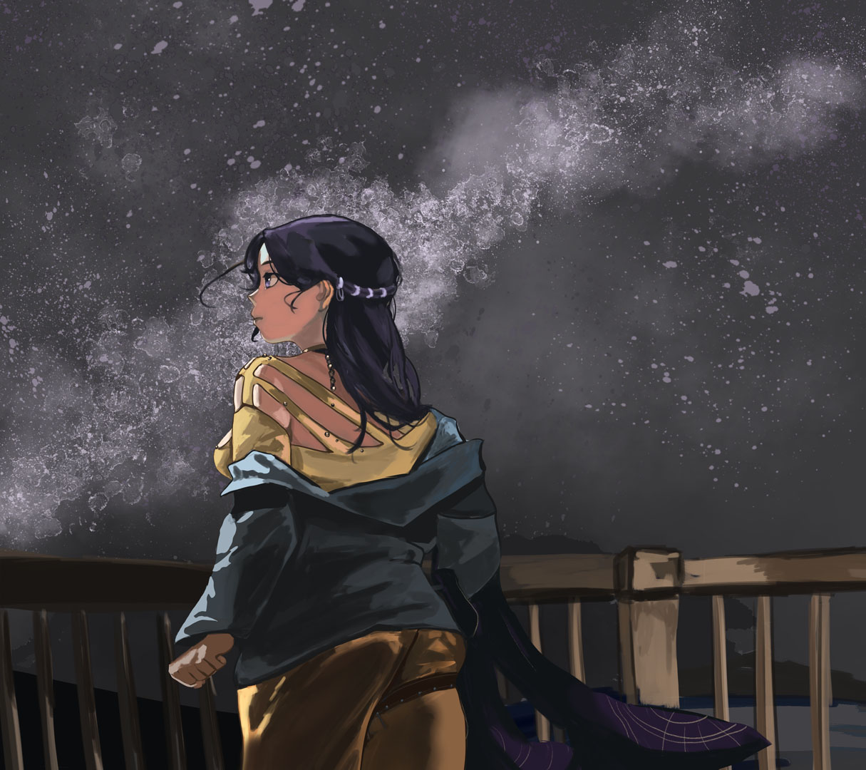 星空下的夜景