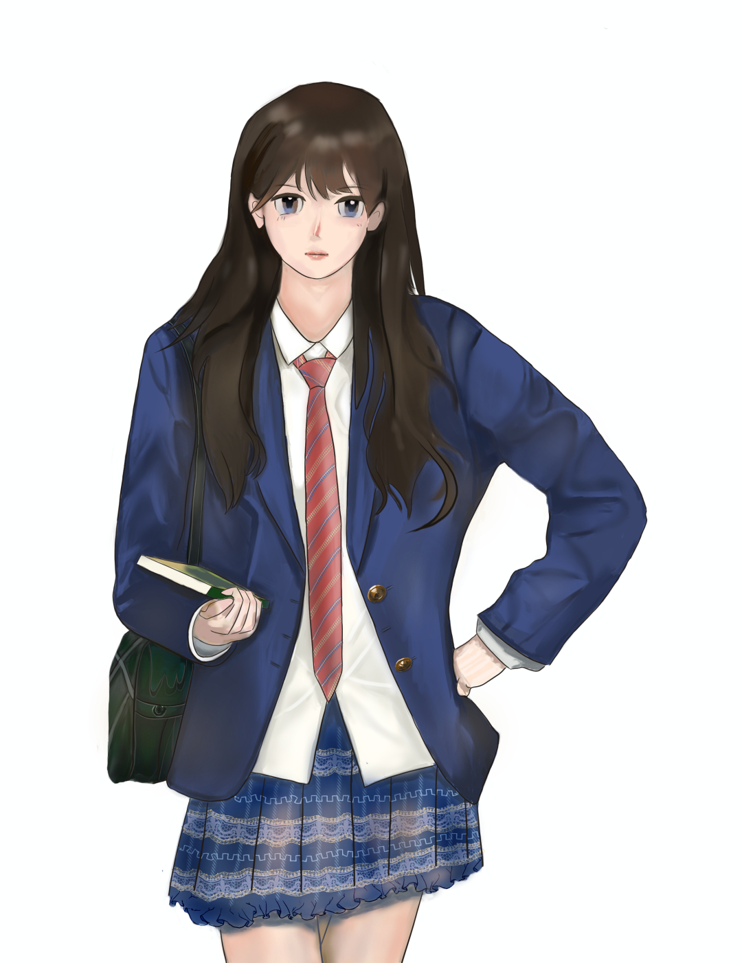 背包的短裙学生